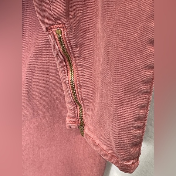 Mother The Looker Ankle Zip Made in the USA Salmon Pink - Picture 6 of 9